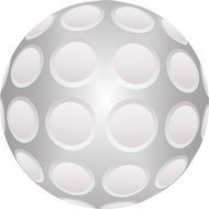 gray golf ball on a white background