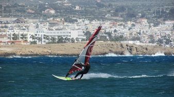 windsurfing off the coast of cyprus