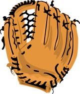 Baseball Glove drawing on white background