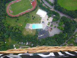 aerial view of swimming pool
