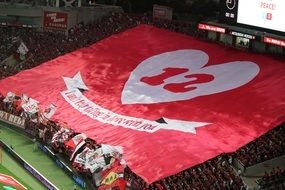 large panel from the fans at the football stadium