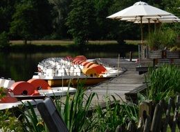 water bikes on the lake