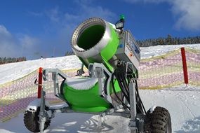 snow cannon on the ski slope