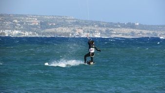 kiteboarder on the sea