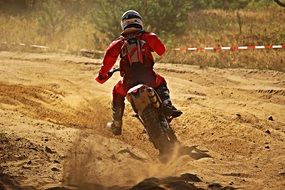 motocross race with the dust