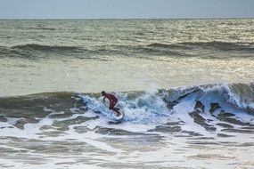 surfer on the wave in the ocean