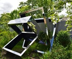 sculpture among trees at seattle olympic sculpture park