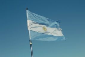 Flag of Argentina on the wind