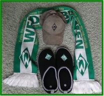 fan scarf, cap and slippers