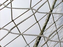 Network Rope Tangled on a football field