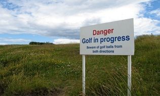 Danger Golf Balls sign