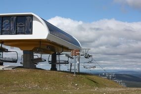 Ski Lift on the beautiful landscape in Sweden
