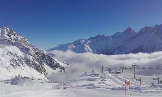 cable car in the Alps, France