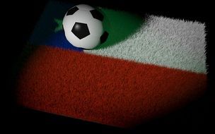 Ball on a national coloured carpet