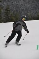 sliding skier in British Columbia