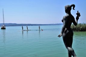 woman Statue on the Lake