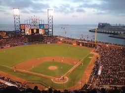 panoramic view of the baseball stadium in san francisco
