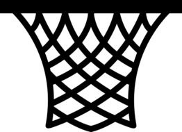 Basketball Basket, black and white drawing