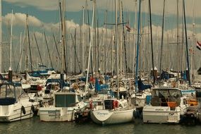 sailing boats in the port of the city of brescena