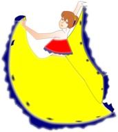 drawing of dancer in a yellow dress