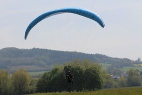 paragliding over picturesque nature