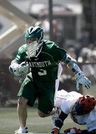 lacrosse as a team contact sport on blurred background