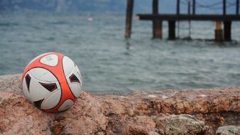 Ball Football on lake