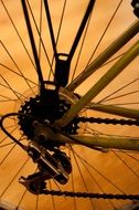 spokes and brake on the wheel of a bicycle