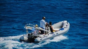 speed boat in the blue sea