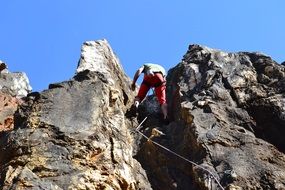 climber on a rope