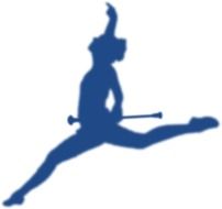 Blue silhouette of the dancer clipart