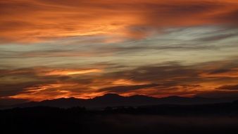 dark morning over beautiful nature