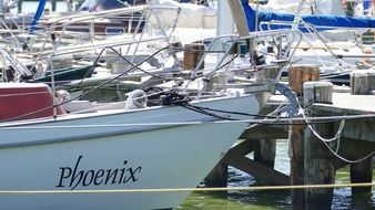 moored boats at pier