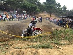 distant view of the spectators of motocross