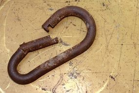 rusty climbing hook