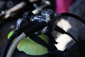 black scuba hoses