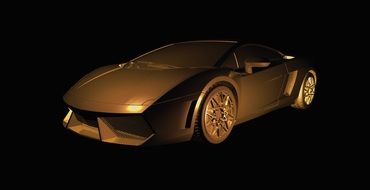 Gold 3 d model of Lamborghini lp-560