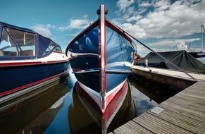 Blue Boat on a water