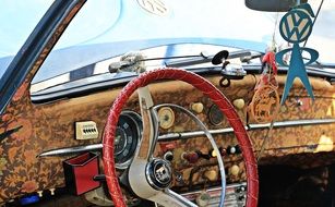 Colorful Vw Beetle interior