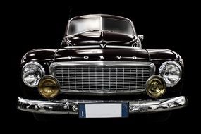 vintage black car volvo