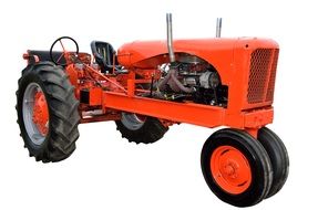 Orange vintage tractor