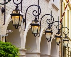 lights on the facade of the building as a decoration
