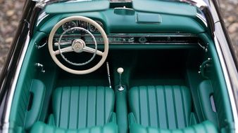 top view of the saloon of a 1950s Mercedes