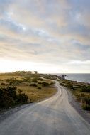 country road along the ocean