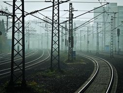 Gleise railway in fog