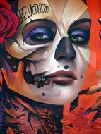 catrina as colorful graffiti