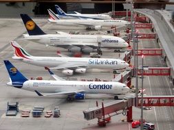 variety of aircraft from different airlines