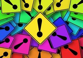 A lot of the colorful road signs clipart