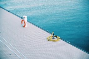 pier near the ocean close up