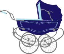 Colorful baby carriage clipart